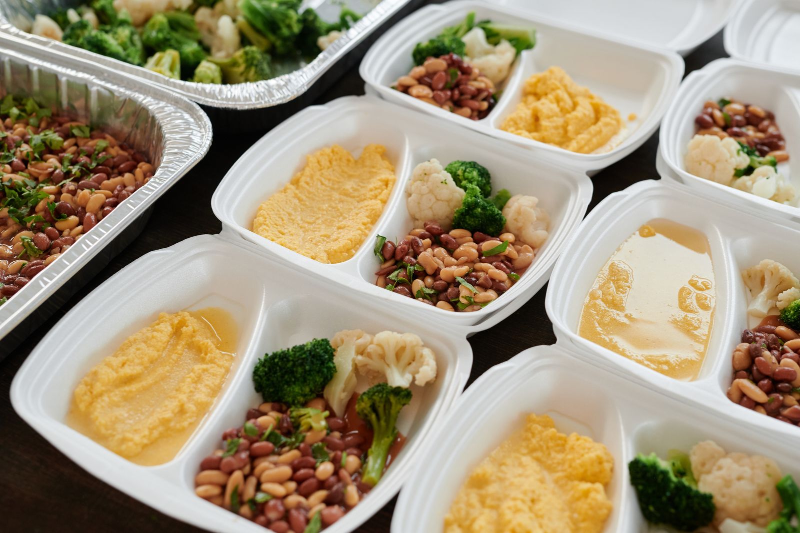 Portioned healthy meal prep containers ready for the week